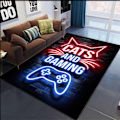 Miniatyrbillede 3 af 5: Stort spilleområde Tæpper, 3D Gamer Tæppe Indretning Stue Tæppe FARVE 3 100*150cm