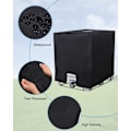 Miniatyrbillede 3 af 5: Beskyttelse til 1000L IBC-tank, vandtank, anti-UV, støvtæt regnvandsbeholder, beskyttelsespresenningbeholder IBC-tank, 116 x 100 x 120 cm, sort