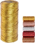 Gold Thread Metallic Thread Gold Thread 100m Glittering Thread for Crafts Gift Wrapping or Christmas Tree Decoration Gift Card 1 Roll-FY- gold