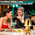 Miniatyrbilde 4 av 5: Touch bordslampe gull Thinker lampe bordslampe trådløs oppladbar bærbar dekorativ nattlampe med USB-lading iggb gull 1-Xin gull 1 gold 1 1PC