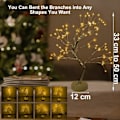 Miniatyrbilde 2 av 8: Varme hvite LED Bonsai trelamper, 108 justerbare grener, innendørs USB-lampe med fjernkontroll Varmt hvitt Varm vit Parent