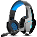 Miniatyrbillede 1 af 4: PS4-headset med ledning, kablet gaming-headset med støjreducerende mikrofon, trådløst LED-headset med Bluetooth (blå)