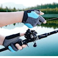 Miniatyrbillede 3 af 5: Fiskehandsker med 3 Klippede Fingre: Solbeskyttelseshandsker til Mænd og Kvinder til Kajakroning, Sejlads, Roning, Kanopadling, Cykling, Vandreture