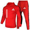 Miniatyrbillede 3 af 5: 2-delt Herre Tracksuit 2024 Efterår Vinter Jogging Sporttøj Sæt Sweatshirts Hoodies Jakker og Træningsbukser Herretøj Hvid white M
