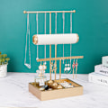Miniatyrbillede 3 af 5: T-formet smykkeholder ring opbevaringsskab display stand