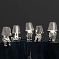 Miniatyrbillede 4 af 4: Senglampe med touch-funktion, guld Thinker-lampe, trådløs, genopladelig, bærbar, dekorativ natlampe i guld Guld E