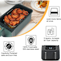 Miniatyrbilde 3 av 5: Airfryer-stativ for Ninja Dual, tre lag med rustfritt stål, Airfryer AF300UK AF400UK tilbehør, for dobbel luftfriter