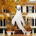 Miniatyrbillede 4 af 5: Halloween Dekoration Spøgelse Vindposer, Hængende Halloween Udendørs Spøgelse Dekorationer til Veranda, Have, Græsplæne