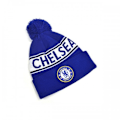 Miniatyrbillede 1 af 2: Chelsea FC Unisex Strikket Bobble Hat til Voksne One Size Blå/Hvid Blue/White One Size