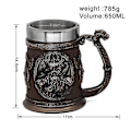 Miniatyrbilde 5 av 5: Viking Thor Mjolnir Ølkopp Odin Beger 20 Oz