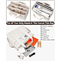 Miniatyrbilde 3 av 5: Canvas Tote Bag med Flere Rom for Kvinner (FMY)
