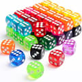 45 farvede terninger, 6-sidede terninger til brætspil, 16 mm bulk D-FY-