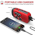Miniatyrbillede 2 af 5: Nødradio, bærbar håndsving solcelleanlæg radio med AM/FM-funktion, med 2000 mAh genopladelig powerbank, SOS-sirene, LED-lommelygte rød