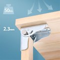 Miniatyrbillede 3 af 5: 90 graders selvlåsende foldbare bordben stolforlænger foldbar selvlåsende foldbare fødder hængsler hardware Silver 2PC
