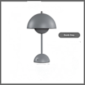 Miniatyrbilde 1 av 5: Nordisk dansk blomsterknopp bordlampe, bryllupsrom, soverom, skrivebordsdekorasjon, lampe, sengelampe (oppladbar) Dum grå