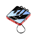 Miniatyrbillede 1 af 3: Powerbank med 5000 mAh Dual 2x USB LCD Display Ekstern Batteri Hurtig Opladningsfunktion Oplader, Rød, til iPhone/Huawei/Xiaomi/Samsung
