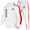 Miniatyrbild 2 av 5: 2-delad herr tracksuit 2024 höst vinter jogging sport kostym set sweatshirts hoodies jackor och träningsbyxor herrkläder svart black XXL
