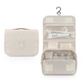 Miniatyrbilde 5 av 5: Hengende toalettmappe for kvinner Reisetoalettvesker med krok Beige