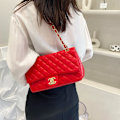 Miniatyrbild 4 av 5: Simple Chain Shoulder Bag Camellia Women Handbag Black Pink
