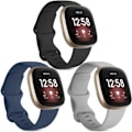 Miniatyrbild 1 av 5: [3-pack] Rem kompatibel med Fitbit Versa 3-rem/Fitbit Sense-rem, mjuk silikonrem för Fitbit Versa 3 / Fitbit Sense Smart Watch