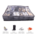 Pikkukuva 4 / 5: Setof2UnderBedShoeStorageOrganizer,UnderBedShoeStorageBoxwithLidFits24PairsTotal-ClearFoldableUnderbedStorageSolution