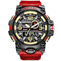 Miniatyrbilde 1 av 5: Smael Digital Herre Militærklokker Dual Time Vanntett Luksus Topp Klokke Herre Sport LED Quartz Analog Armbåndsur Herre Red