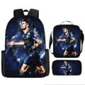 Cristiano Ronaldo and Messi Children's Backpack, Printed Pencil Case, CR7 Backpack, Large Capacity Three-Piece Set-FY- Style 22