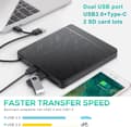 Miniatyrbillede 3 af 5: Eksternt CD DVD-drev til Windows 11 10 bærbar computer, USB 3.0 og Type-C bærbart CD DVD +/-RW ROM-drev B-FY-