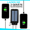 Pikkukuva 2 / 5: Aurinkopankki, 20000mAh vedenpitävä aurinkolaturin USB-ulkoinen akku 2 tulolla tableteille ja muille, taskulampulla ja kompassilla