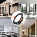 Miniatyrbilde 3 av 4: 7W LED-downlight dimbar svart extra platt 5-pakning, hvitt lys 6000K, utskjæring 80-90mm, for baderom, kjøkken, stue, gang