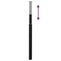 Miniatyrbillede 3 af 5: vidaXL Justerbare bordben 2 stk. 710 mm-1100 mm Sort '-PO-' Black Svart