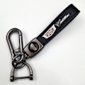 Miniatyrbild 7 av 10: Personlig metallnyckelring med logotyp - Lädernyckelring för män Porsche Porsch Porsche Gunmetal Hardware