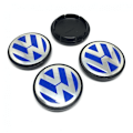 Miniatyrbild 4 av 5: 4-pack - Volkswagen VW Centrumkåpor / Hjulnav Emblem - Bi 63 65 mm Blå