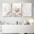 Miniatyrbillede 3 af 3: Sæt med 3 plakater White Rose Flower Pictures, uden ram Vægbilleder, Boho Picture Set Vægdekoration til stuen soveværelset