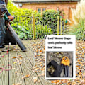 Miniatyrbilde 2 av 5: Løvbladpose med glidelås i bunnen for bladblåsere, vakuumpose for blader, for hage og plen, passer viftehaker og bladblåsere