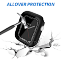 Miniatyrbillede 4 af 5: INF Skal med skærmbeskyttelse til Apple Watch 7 / 8 (45 mm) Sort