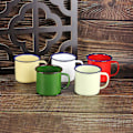 Miniatyrbild 4 av 5: 4-pack emaljmuggar camping liten kopp mjölkkopp enkel drickskopp för hemmakontor röd 12X10CM