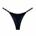 Miniatyrbild 1 av 3: 3-pack G-string trosor för kvinnor bomullsunderkläder stretch T-back trosor låg midja hipster underkläder sexig S-XL - perfekt 3-pack svart 3pc black XL