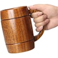 Miniatyrbilde 4 av 5: 14 oz Stor Treølseidel Beste Tre Drikkekrus Trestopp Tankard Ølglass Stein Te Kopp Tønne Krus for Menn Kvinner Kaffekrus Gave Viking Krus
