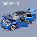 Miniatyrbild 1 av 4: 1:32 Tesla Model X Model 3 Model S Model Y Legering Bilmodell Diecasts Leksaksbil Ljud Och Lätt Barnleksaker För Barn Presenter Pojkleksak Model 3 Blue
