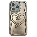 Til iPhone 13 Pro Anti-Fall Deksel Hjerteformet PC Støtteben Galvanisert TPU Telefondeksel