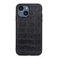 För iPhone 14 Crocodile Texture Läder Phone Case (Svart)