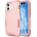 Til iPhone 12 3 i 1 PC + TPU stødabsorberende telefoncover (pink)