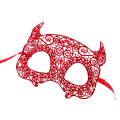 Miniatyrbild 2 av 2: Ansiktsmask - Devil mask in red Fabric Macrame multifärg
