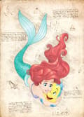 A3 Print - Disney - Ariel 2 multifärg