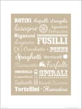 Exklusivt Art Print - Pasta - Text Multicolor