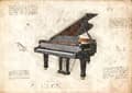 A3 Print - Music - Piano multifärg