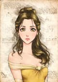 A3 Print - Disney - Beauty and the beast - Belle multifärg