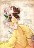 A3 Print - Disney - Beauty and the beast - Belle rose multifärg