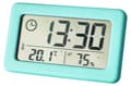 Digital LCD-bordsklocka för inomhusbruk med termometer och hygrometerfunktion, tunn väggklocka, bordsklocka, enkel design